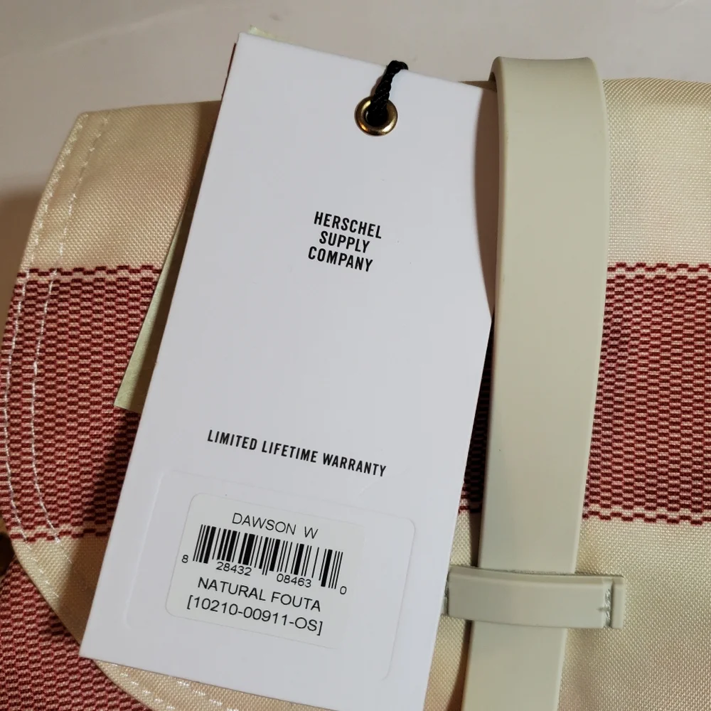 NWT Herschel Supply Company Dawson Backpack Bag in Natural Fouta Striped Print